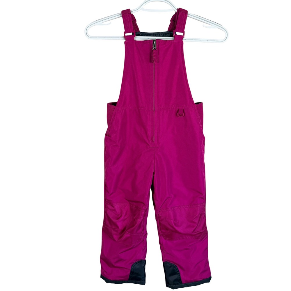 TSLA Snow Bibs Pants Toddler 4T Purple Insulated Winter Reinforced Knees